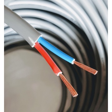 Dây điện đôi vỏ bọc xám 2x1.5mm2 và 2x2.5mm2 đồng nguyên chất Korea - TACA