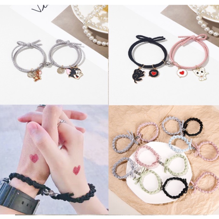 Cặp vòng tay nam châm hoạt hình / dây bện mẫu mới dễ thương cho cặp đôi Tatitava