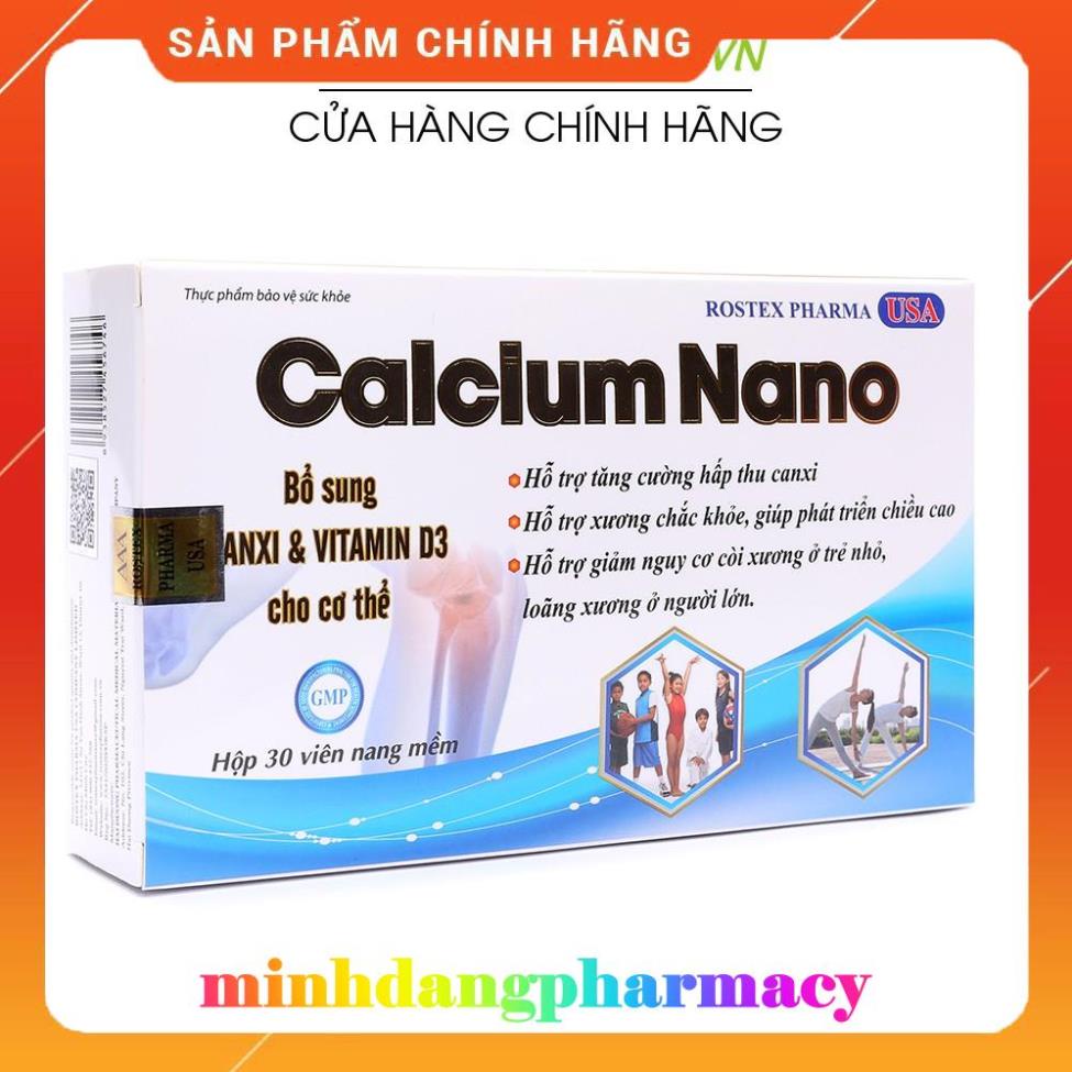 Calcium Nano Xanh dương bổ sung canxi, omega 3, vitamin D3 tăng chiều cao - 30 viên