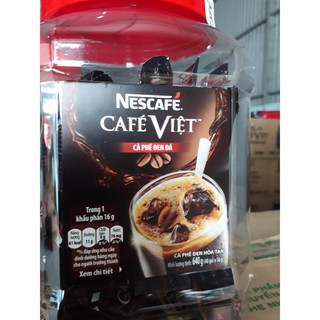 Nescafe Việt đen đá hũ nhựa 40 gói x 16g- cà phê Việt, cafe đen đá hòa tan date mới