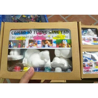 Tượng tô màu, bộ 6 tượng 6 màu 1 cọ tô