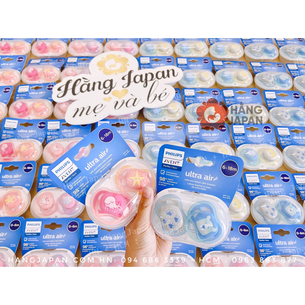 Sét 2 ty ngậm PHILIPS  AVENT silicon thông khí cho bé từ 0-18 tháng hàng chính hãng