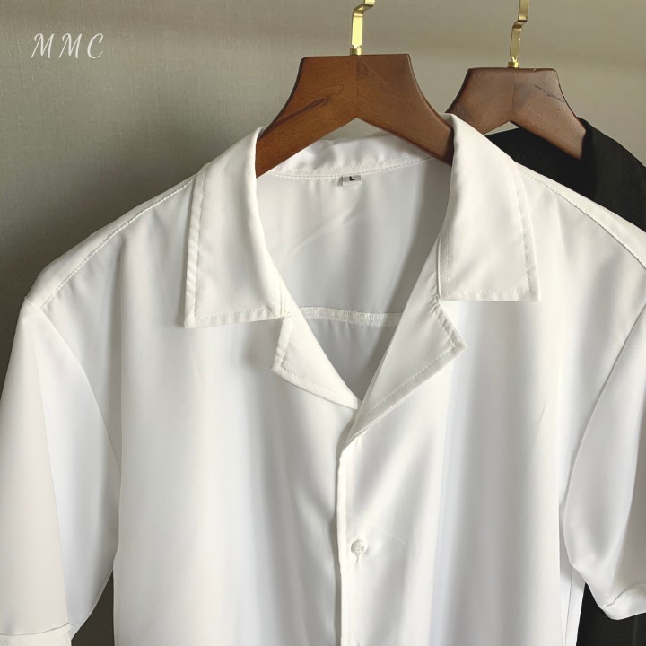 Áo sơ mi tay ngắn nam nữ form rộng cổ vest, áo sơ mi cộc tay unisex chất vải lụa giãn, mềm mại thương hiệu MMC - SMV | BigBuy360 - bigbuy360.vn