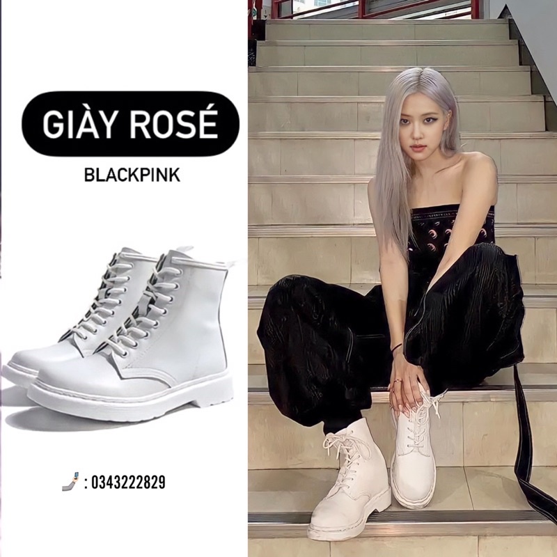 Giày ROSÉ blackpink 🚜 giày trắng rose | bốt trắng cổ cao (ảnh thật up cạnh, có size nam)