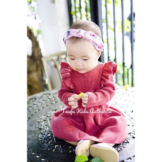 Váy len dày đỏ trơn bé gái HM Auth Size 6m đến 4Y