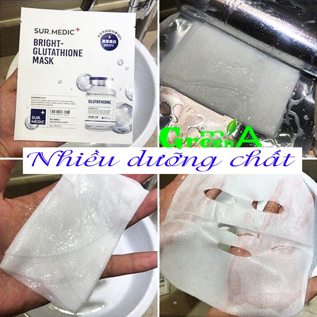 Mặt nạ SUR.MEDIC 5 Dòng Bright Glutathione/ Super Hyaluronic 100™ Aqua/ Vital-Collagen/ Age Control-Multi Vita Mask 30gr | Thế Giới Skin Care