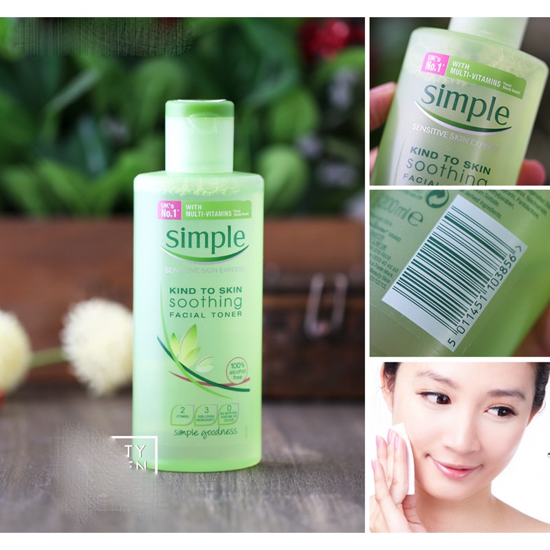 Nước hoa hồng Simple Soothing Facial Toner 200ml