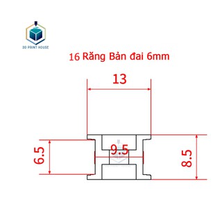 Ròng Rọc GT2 Bản Đai 6mm Cho Máy In 3D