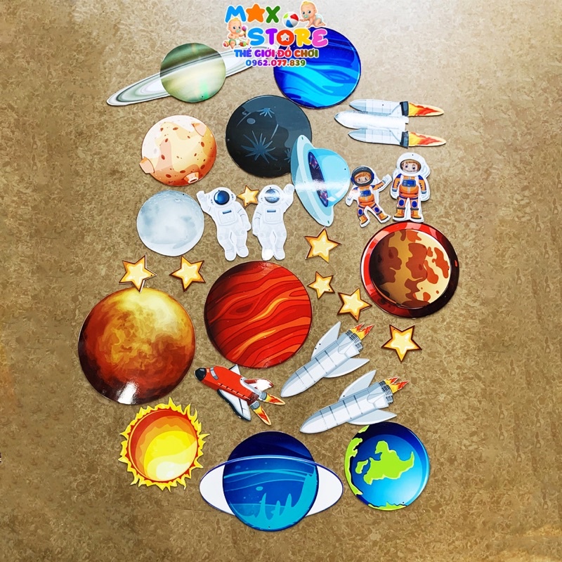 Bộ Dây Treo Trần Nhà Chủ Đề Vũ Trụ Space 27 Hình Treo Phòng Cho Bé, Trang Trí Lớp Học, Khu Vui Chơi