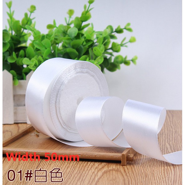 Cuộn Ruy Băng Sa Tanh Trắng 25yards 3-50mm Trang Trí Halloween / Tiệc Sinh Nhật / Tiệc Cưới