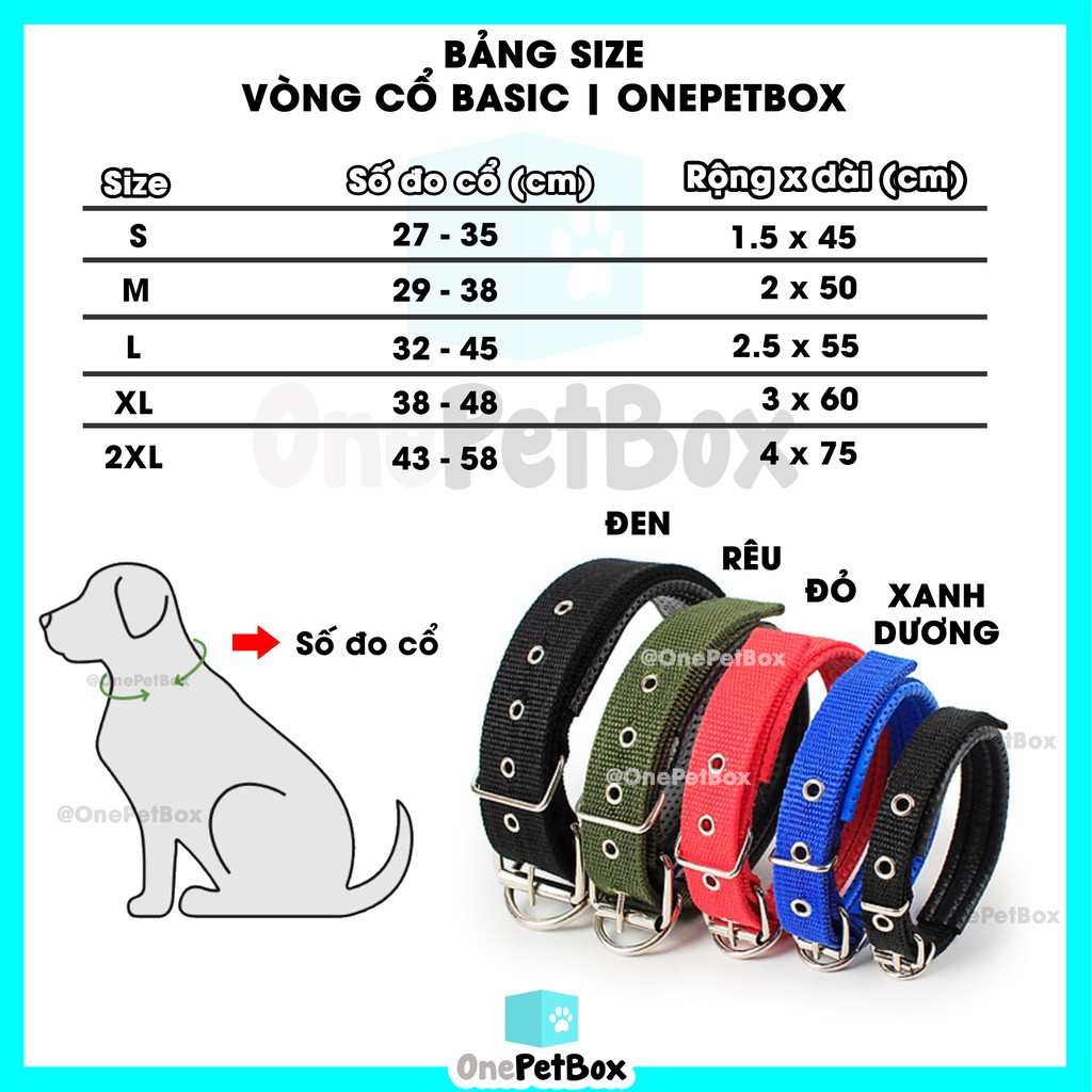 Vòng cổ Chó + Thẻ tên thú cưng NHÔM OnePetBox (khắc theo yêu cầu)