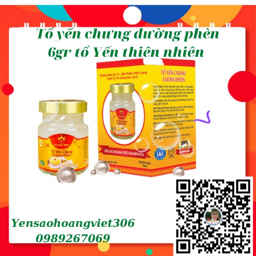 Yến chưng đường phèn- Yến sào Hoàng Việt (6gr Tổ yến thiên nhiên) 70ml/1 hũ