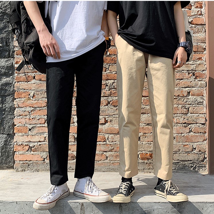 [Quần QKK01] Quần Baggy Chất Vải Kaki Dày Mịn Kiểu Dáng Đơn Giản Phong Cách Unisex
