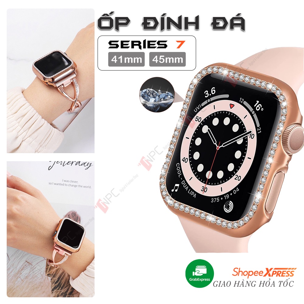 Ốp Bảo Vệ Đồng Hồ APW Đính Đá Sang Trọng dành cho Series 7 kích thước 41mm 45mm Chống Trầy Xước Va Đập