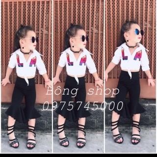Set sơ mi phối quần cho bé