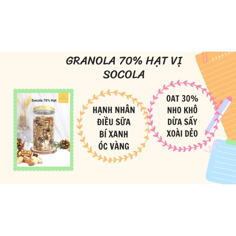 GRANOLA SIÊU HẠT, NGŨ CỐC ĂN KIÊNG (85% hạt, 15% yến mạch),( có hạt óc chó vàng, mắc ca)