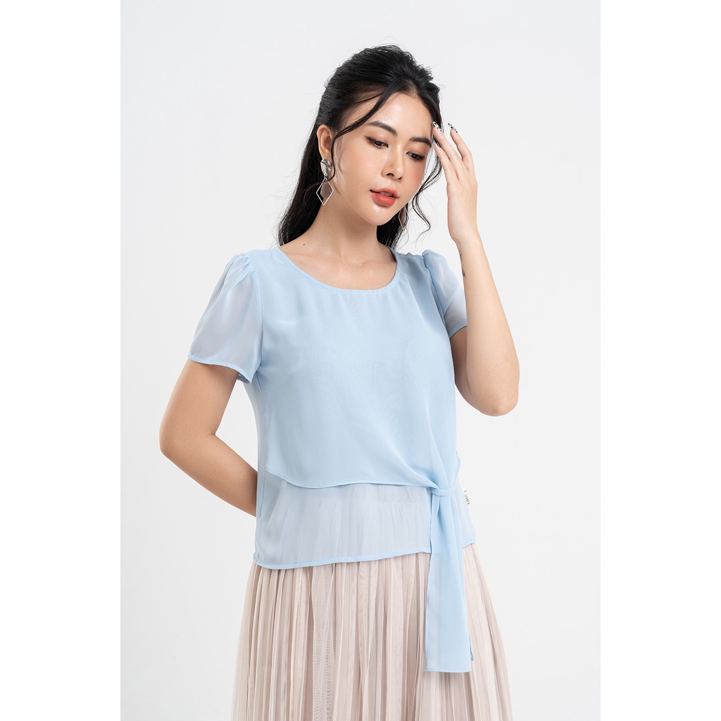 Áo Kiểu LAMER Voan Vạt Phủ Lệch L61B22H060