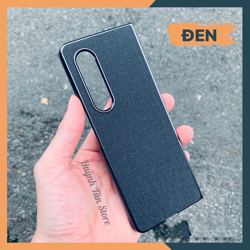 Ốp lưng samsung z fold 2 zfold 3 chống vân tay nhựa cứng viền đen giả vải JEAN 1 màu phụ kiện điện thoại huỳnh tân store