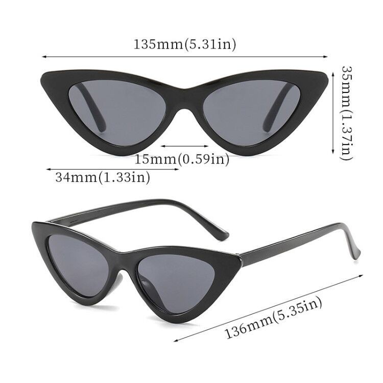 Kính mát mắt mèo tam giác nhỏ phong cách retro thời trang dành cho nữ