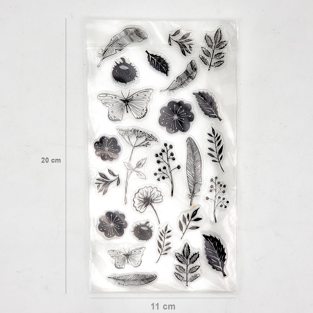 Stamp lá hoa tiện dụng trang trí sổ tay, scrapbook, planner,... [ 03 ]