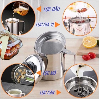 Ca lọc dầu ăn có lưới lọc cặn bằng inox 304, lọc trái cây, lọc chanh, lọc rau má, ca lọc đa năng 1.2 lít