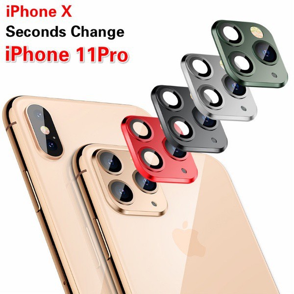 Miếng dán sang trọng cho iPhone X XR XS MAX Giây thay đổi thành 11 Pro 11 PRO MAX Mặt sau đã sửa đổi Hình dán máy ảnh