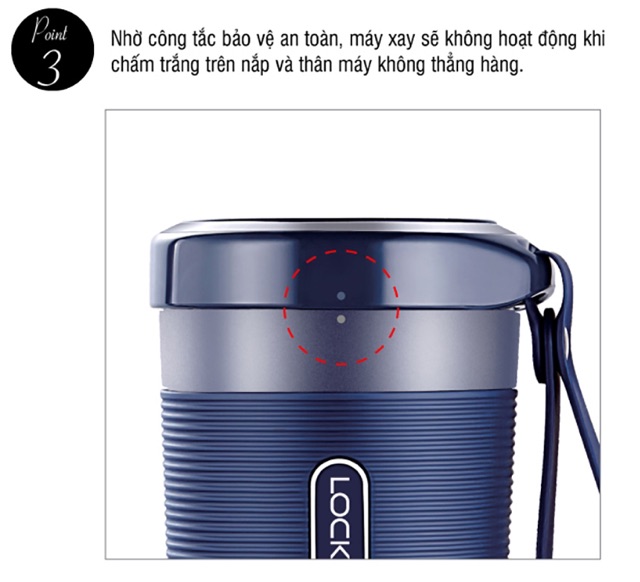 Máy Xay Sinh Tố Cầm Tay Lock&amp;Lock EJJ321 (50W - 300ml) -Hàng Chính Hãng