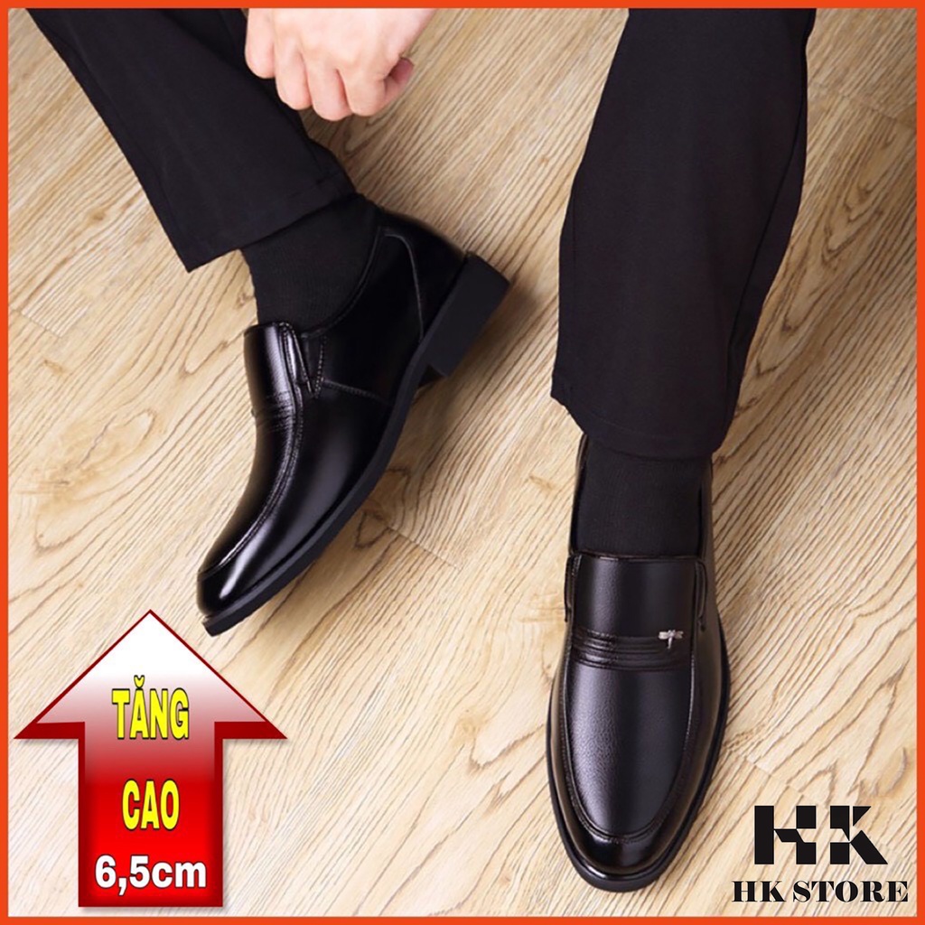 GIÀY DA NAM TRUNG NIÊN   HK.STORE da bò xịn hàng đẹp tăng chiều cao thêm 6cm kết hợp quần áo siêu đẹp (dd21)