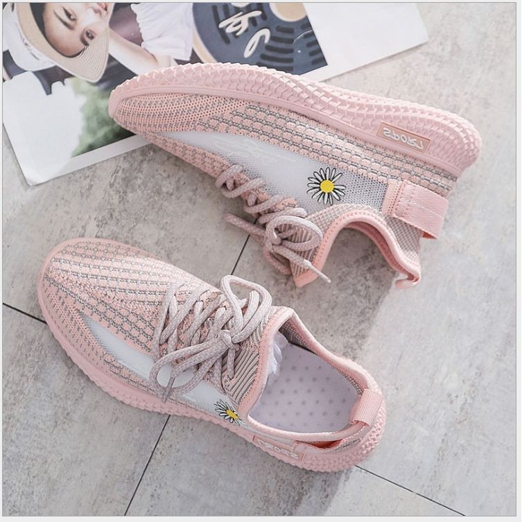 Giày thể thao  cổ chun thêu hoa cúc  nữ hot tredt  hàn quốc mẫu mới 2022