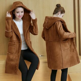 Áo khoác da lộn lông cừu QC