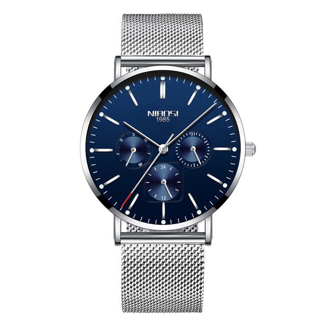 [Tặng vòng tay] Đồng hồ nam NIBOSI chính hãng NI2321-1.04 Fullbox dây lưới hợp kim ca