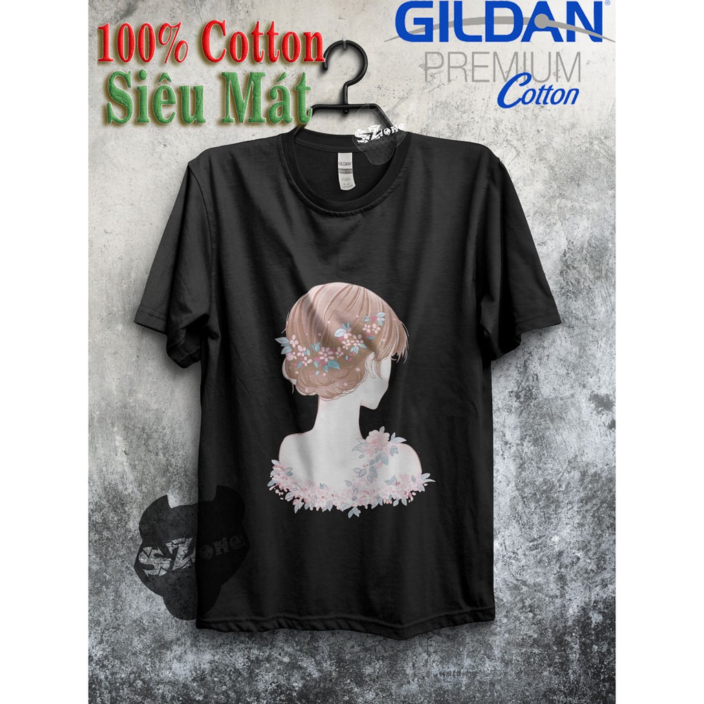 Áo Phông Nữ Cotton 100% In Hình 3D Cao Cấp Phong Cách - Áo Thun Gildan Nam Nữ Unisex Ngắn Tay Chất Mát Mùa Hè Szone PF49