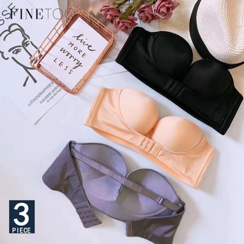 Set 3 áo ngực Finetoo không dây cài phía trước cúp ngực A/B
