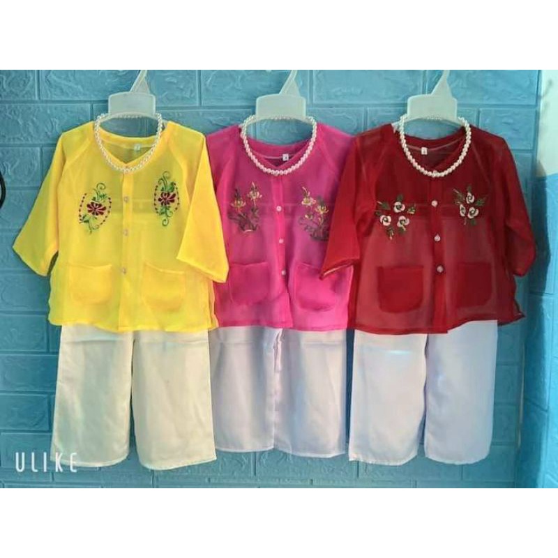 Bộ Bà Ba tay dài chất voan mềm mịn mát / Bộ bà bà bé gái size 7ky - 23ky