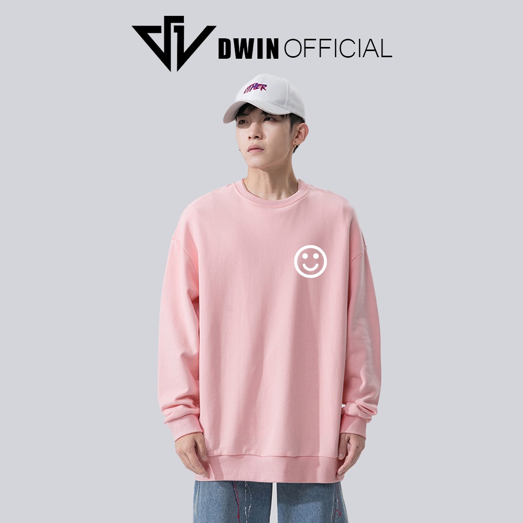 Áo sweater nỉ mặt cười unisex DWIN basic nam nữ form rộng oversize local brand SP00087