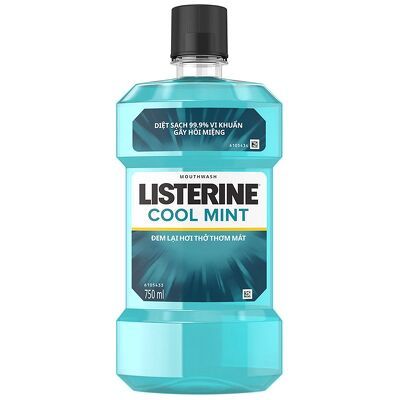 COMBO Nước súc miệng Listerine Healthy Bright 750ml -Miếng ngậm Listerine 1 vỉ 3 hộp