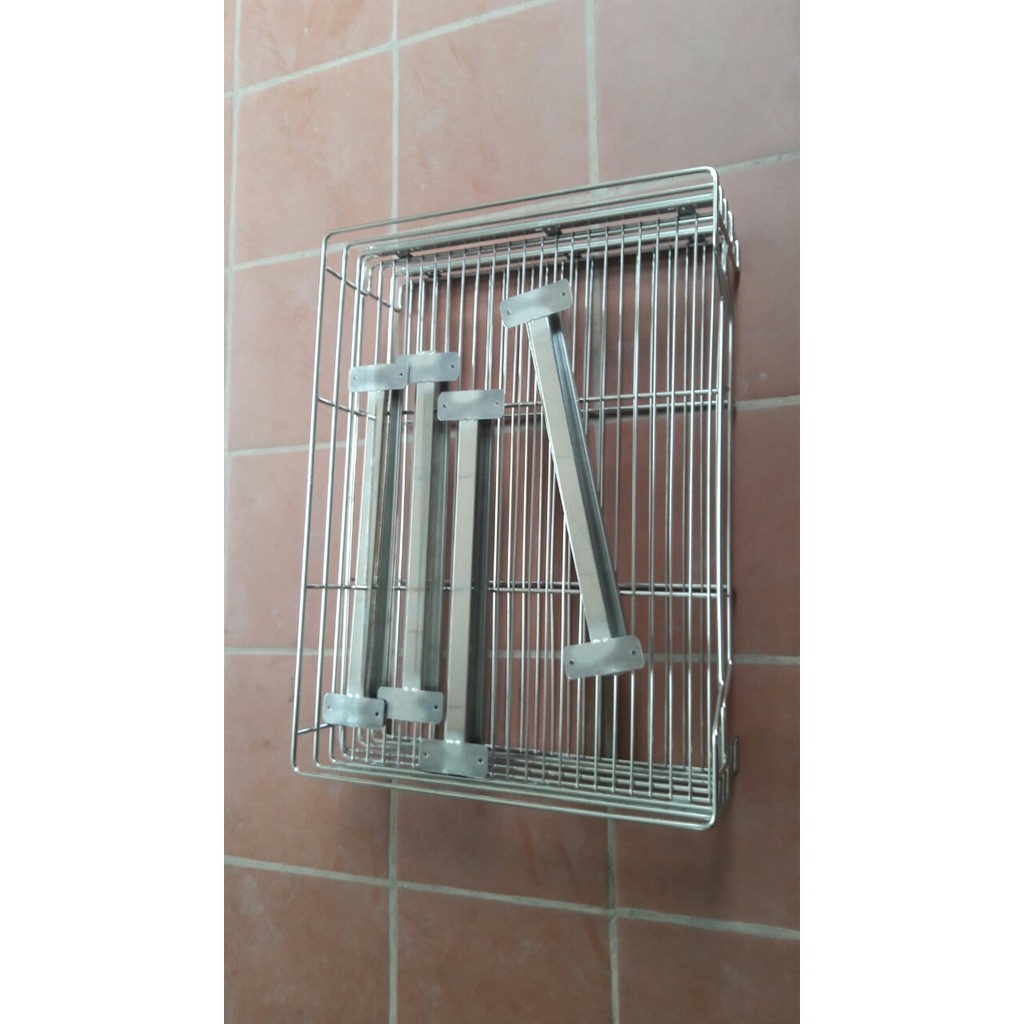 Giá để xoong nồi 2 tầng bằng Inox 304 không gỉ cho tủ bếp dưới (sản xuất theo chiều dài của khoang tủ) | BigBuy360 - bigbuy360.vn