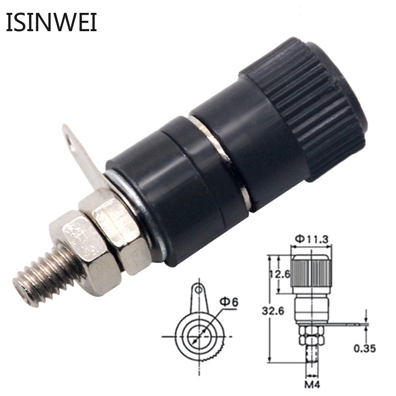 Bộ 10 đầu nối đầu cuối bộ khuếch đại JS-910B 4mm giắc banana 5 màu đen và 5 màu đỏ tiện lợi