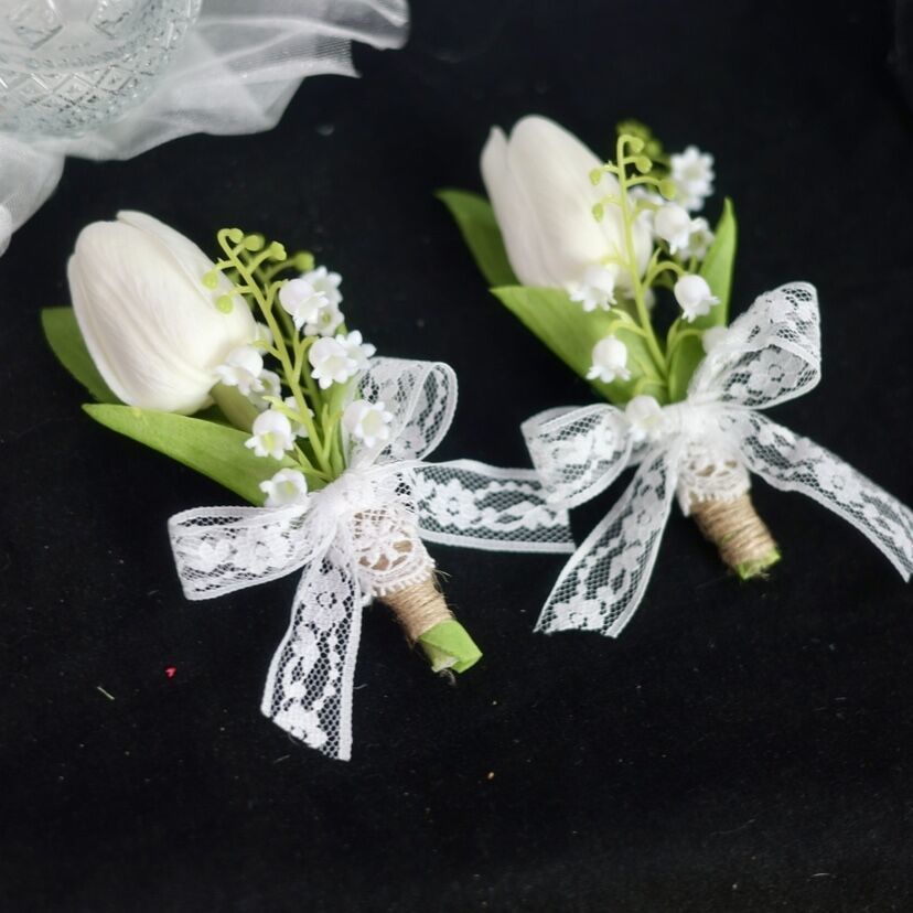 Trâm Cài Áo Hình Hoa Tulip Thung Lũng Màu Đen Độc Quyền Cho Cô Dâu Chú Rể Trong Thung L