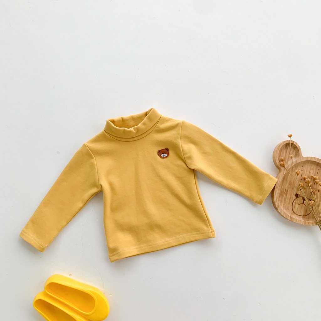 Áo Sơ Mi Tay Dài In Hình Gấu Đáng Yêu Dành Cho Bé