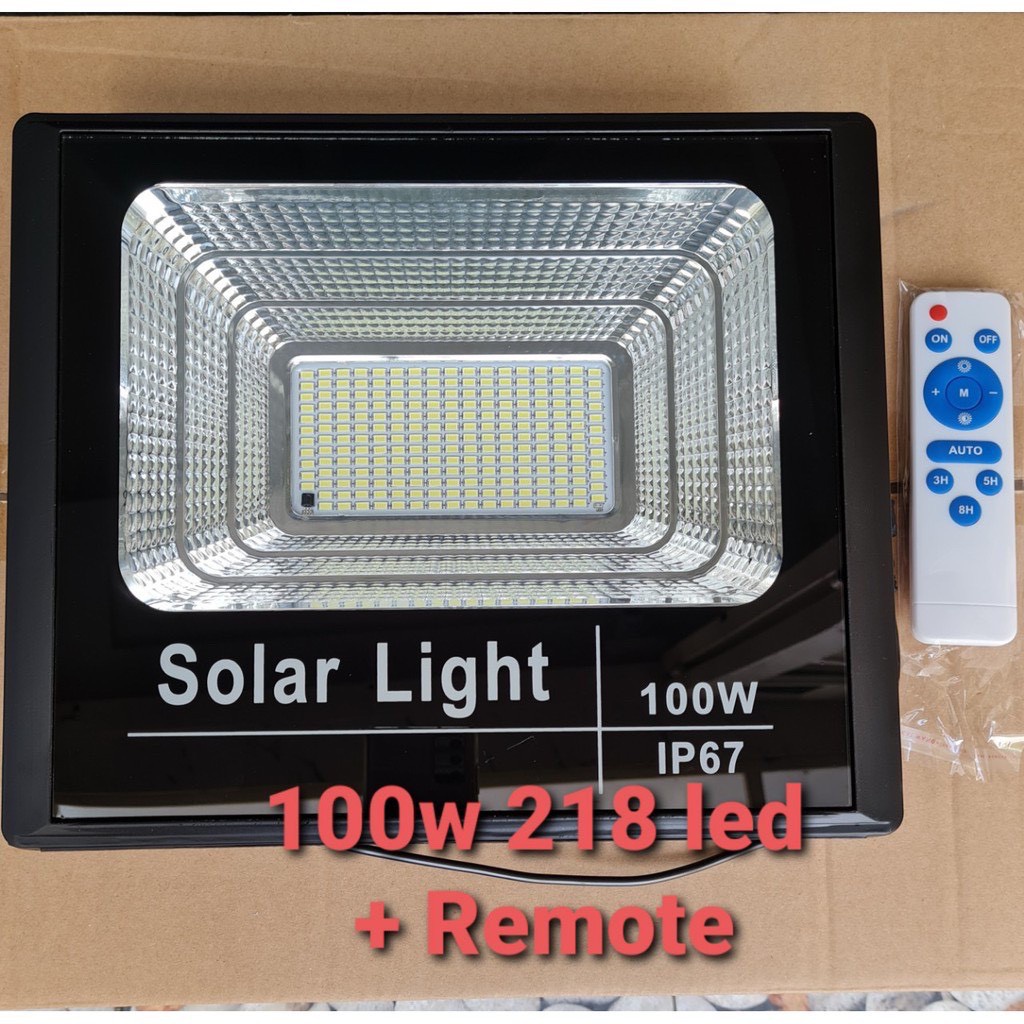 Đèn Pha Năng Lượng Mặt Trời 100W IP67 Siêu Sáng - BH 12 tháng chính hãng