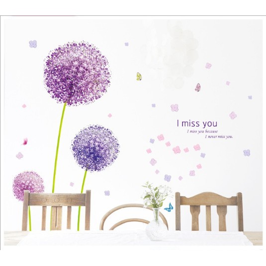 Decal trang trí hoa Cẩm Tú Cầu Tím ( Kèm Video thật )
