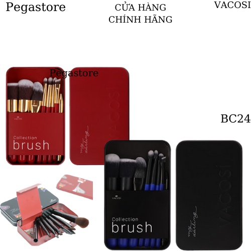 Hộp cọ trang điểm chuyên dụng dạng du lịch VACOSI MY DARLING 8 CÂY - BC24 - màu đen