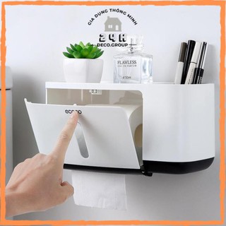 Hộp đựng giấy vệ sinh Ecoco dán tường, có khay để đồ