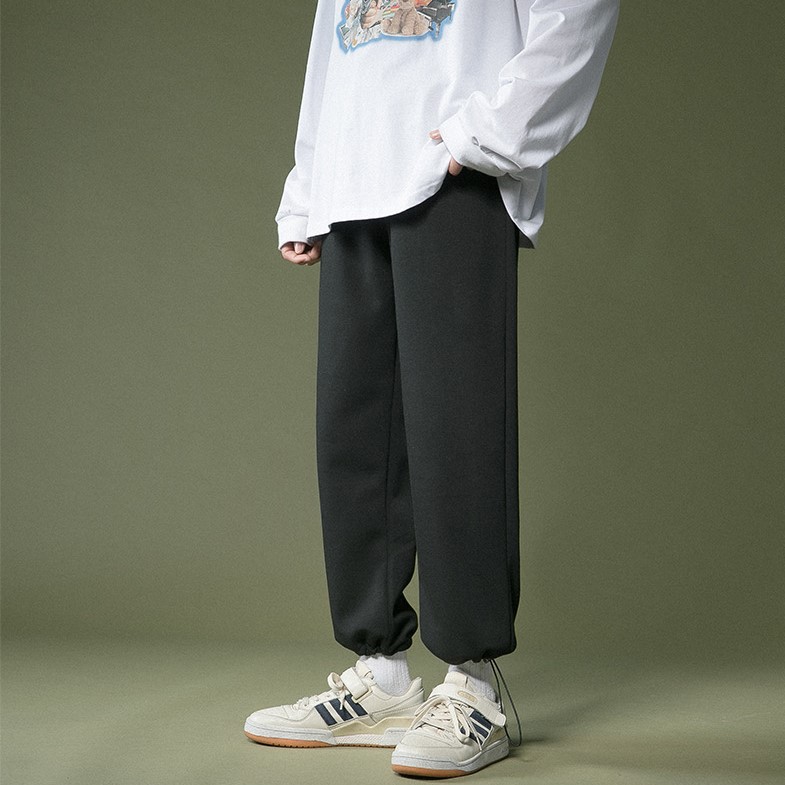Quần jogger bo ông nỉ thun phối dây phong cách Hàn Quốc quần sweatpants thể thao dày dặn bền đẹp màu xám, đen [HÀNG TỐT]
