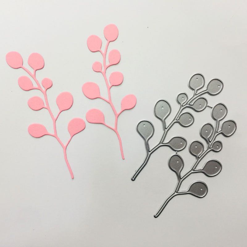 Khuôn Cắt Thẻ Trang Trí album Hình Lá Cây Bằng Kim Loại diy