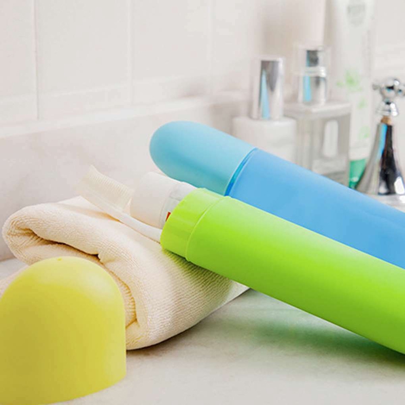 Hộp đựng bàn chải + kem đánh răng nhỏ gọn màu kẹo