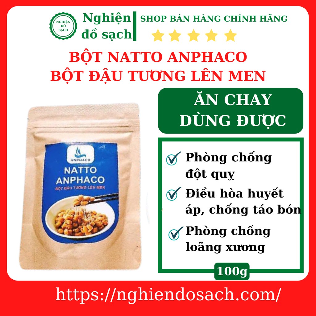 Bột Natto Anphaco, đậu nành lên men kiểu Nhật | Người ăn chay dùng được