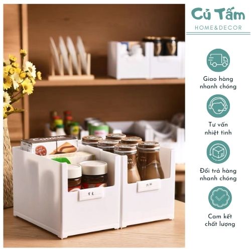 Khay đựng đồ, hộp nhựa để xếp gọn đa năng - cutam.homedecor