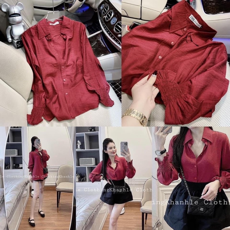 [Mã FAMARAL1 giảm 10K đơn 50K] SƠ MI ĐỎ TAY CHUN | BigBuy360 - bigbuy360.vn